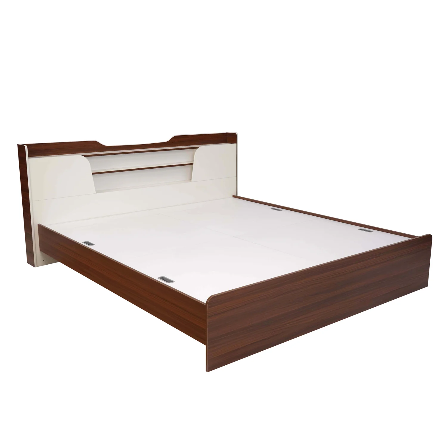 Nilkamal Hawk Calipso Queen Bed Without Storage (Classic Plank Walnut/White) - Image 3
