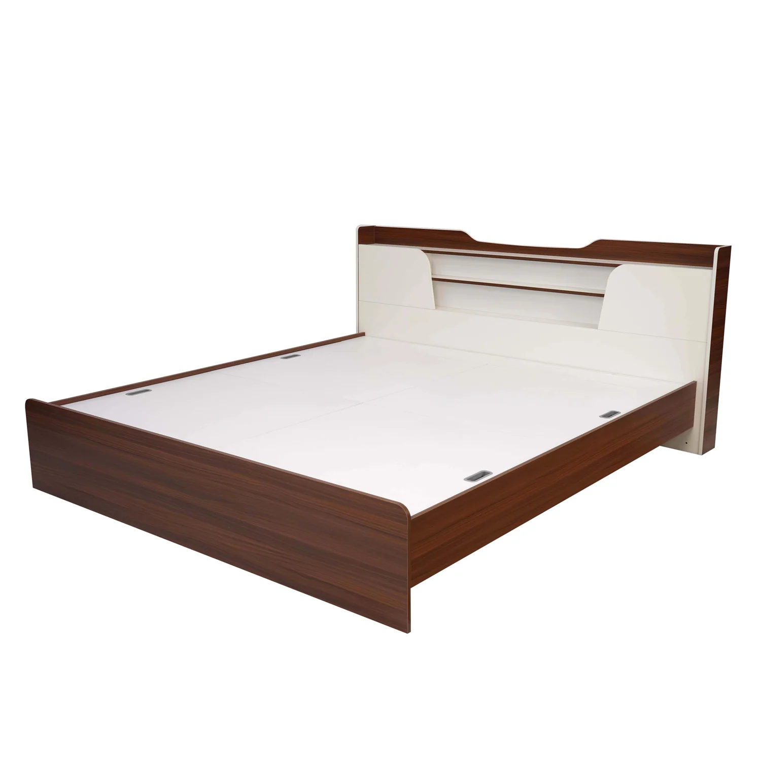Nilkamal Hawk Calipso Queen Bed Without Storage (Classic Plank Walnut/White) - Image 4