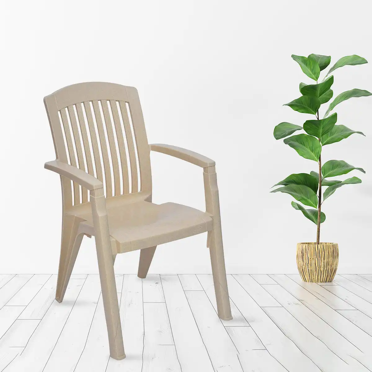 Nilkamal Heritage Plastic Arm Chair - Image 2
