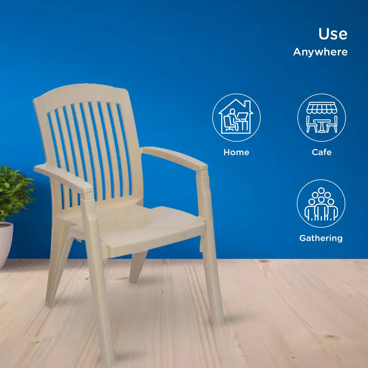 Nilkamal Heritage Plastic Arm Chair - Image 3