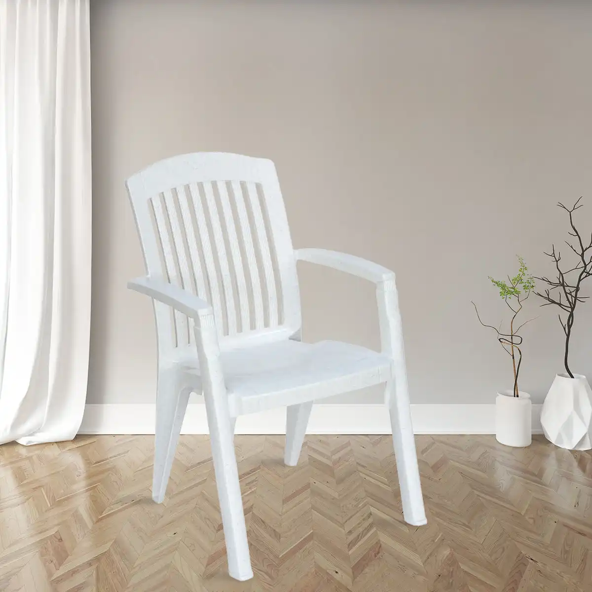 Nilkamal Heritage Plastic Arm Chair - Image 9
