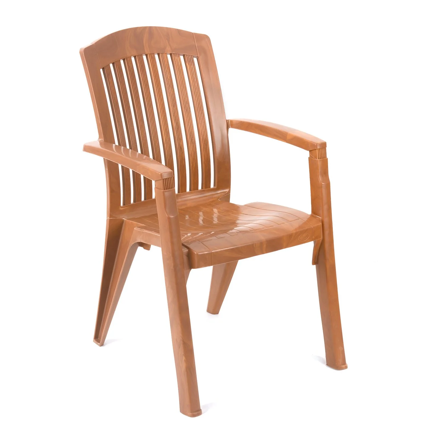 Nilkamal Heritage Plastic Arm Chair (Pear Wood) - Image 6