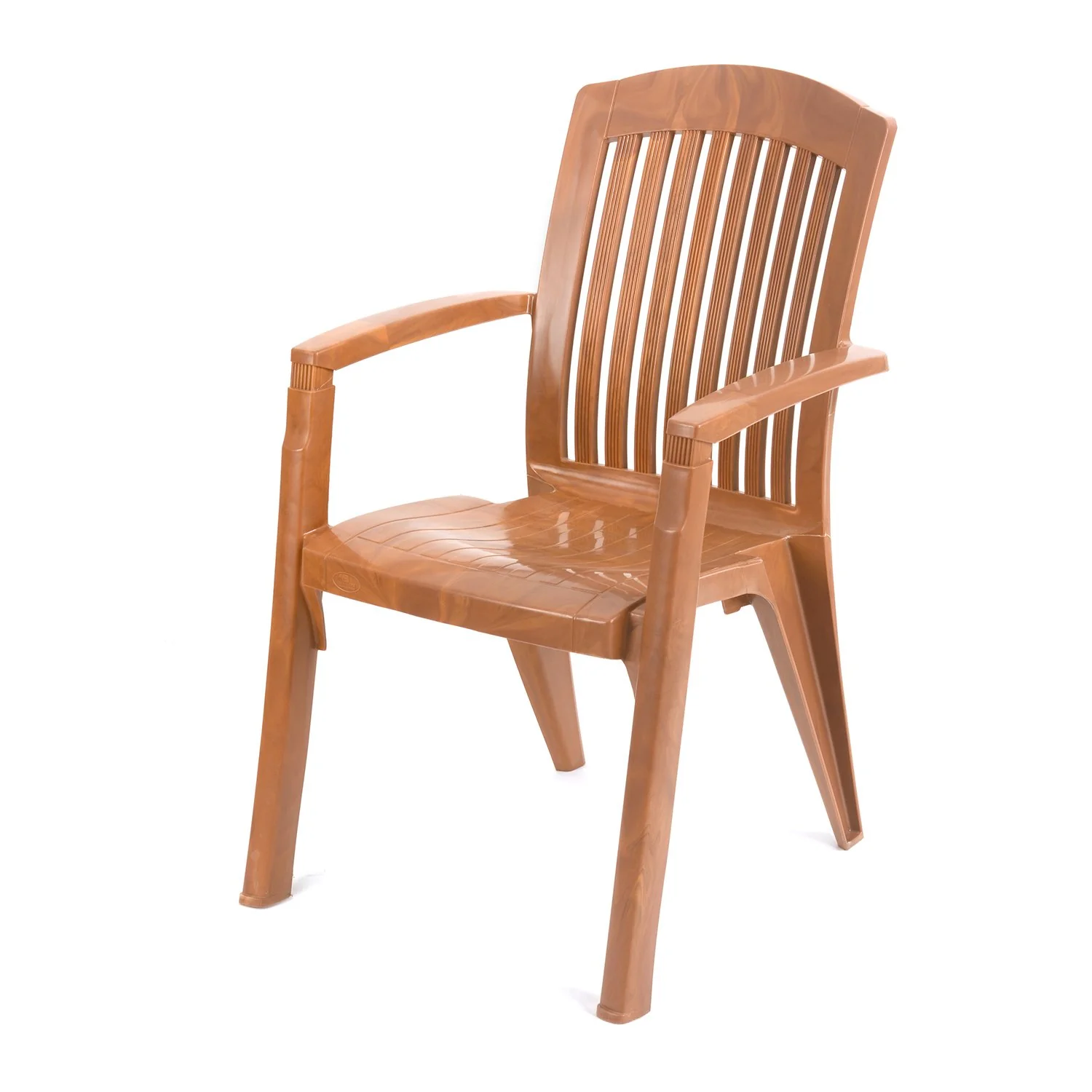 Nilkamal Heritage Plastic Arm Chair (Pear Wood) - Image 7