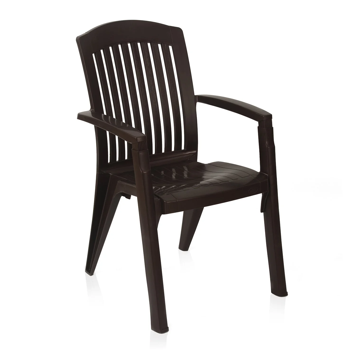 Nilkamal Heritage Plastic Arm Chair (Weather Brown) - Image 8