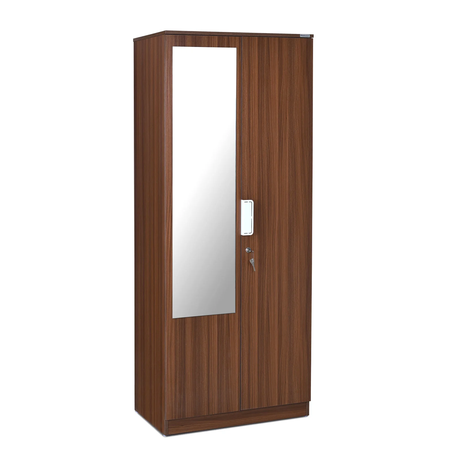 Nilkamal Joyce 2 Door Wardrobe With Mirror (Classic Walnut) - Image 3