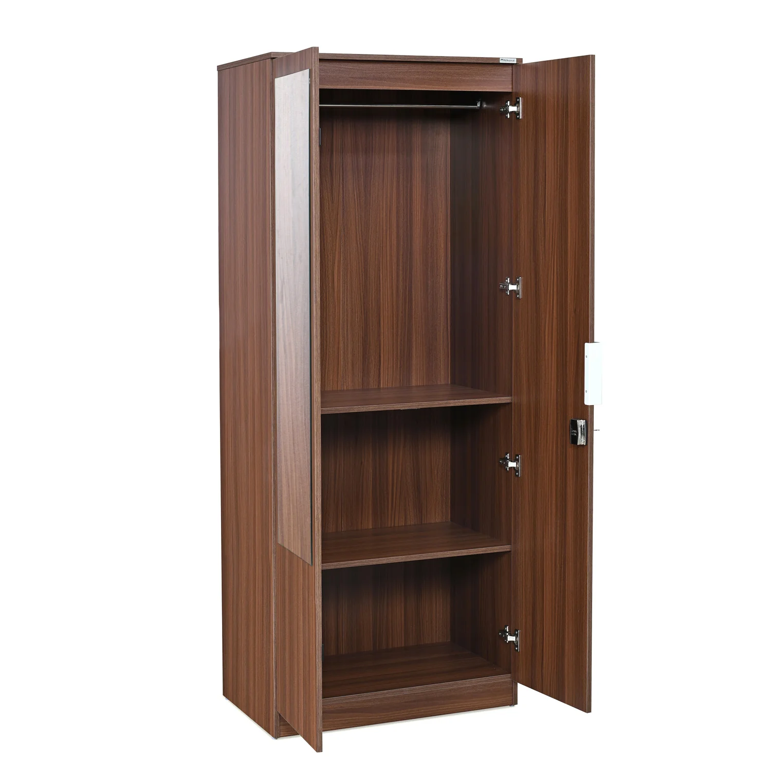 Nilkamal Joyce 2 Door Wardrobe With Mirror (Classic Walnut) - Image 5