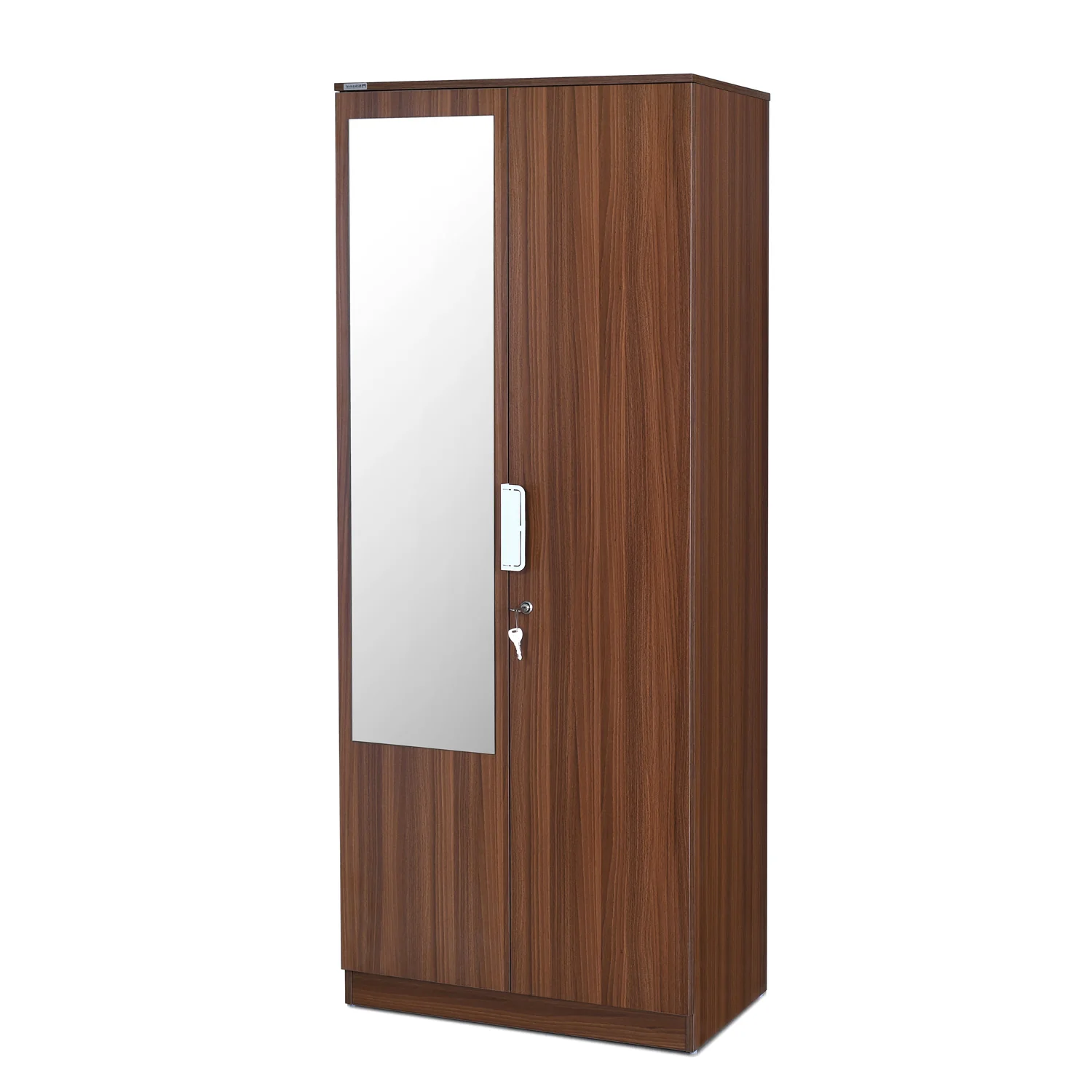Nilkamal Joyce 2 Door Wardrobe With Mirror (Classic Walnut) - Image 8