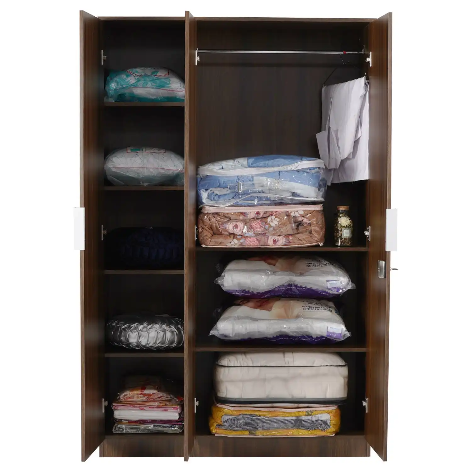 Nilkamal Joyce 3 Door Wardrobe (Classic Walnut) - Image 7