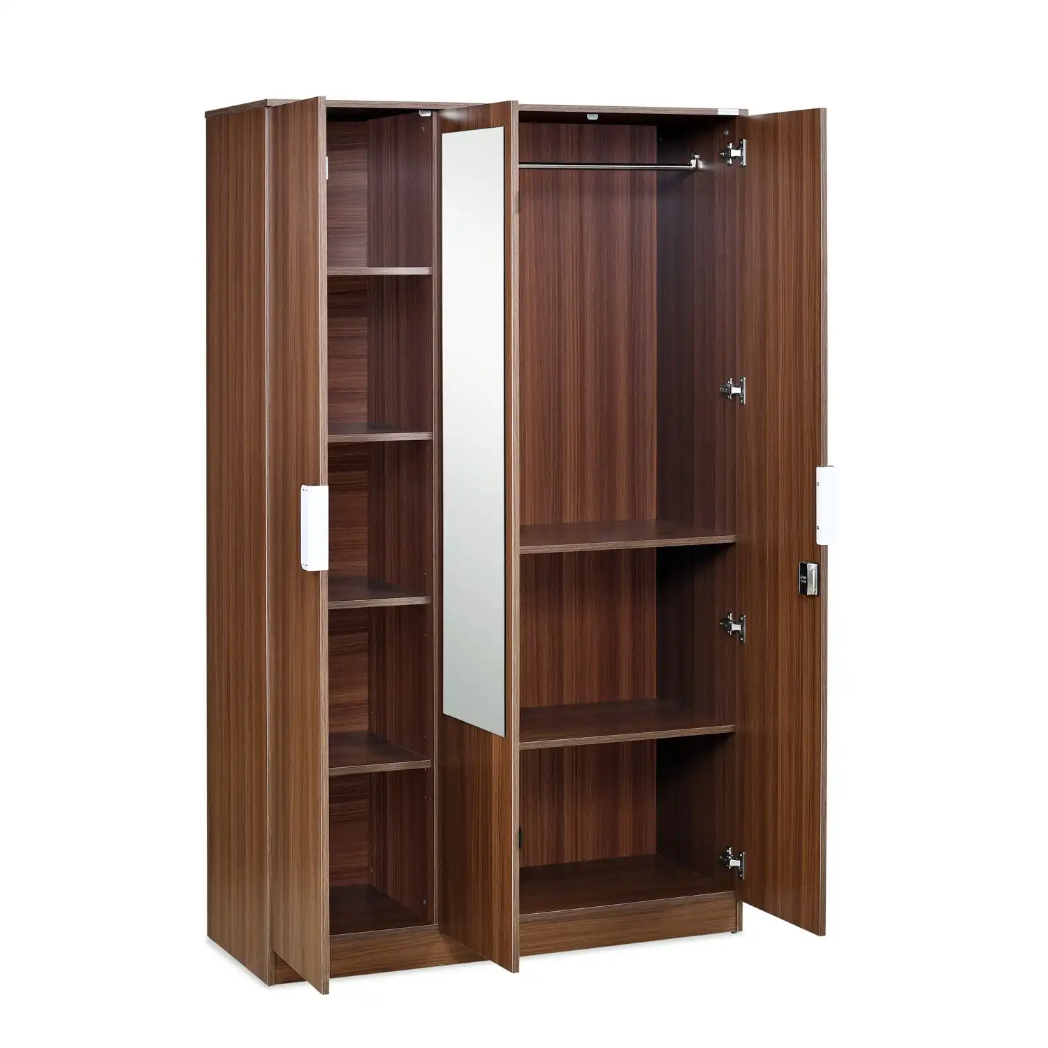 Nilkamal Joyce 3 Door Wardrobe With Mirror (Classic Walnut) - Image 4