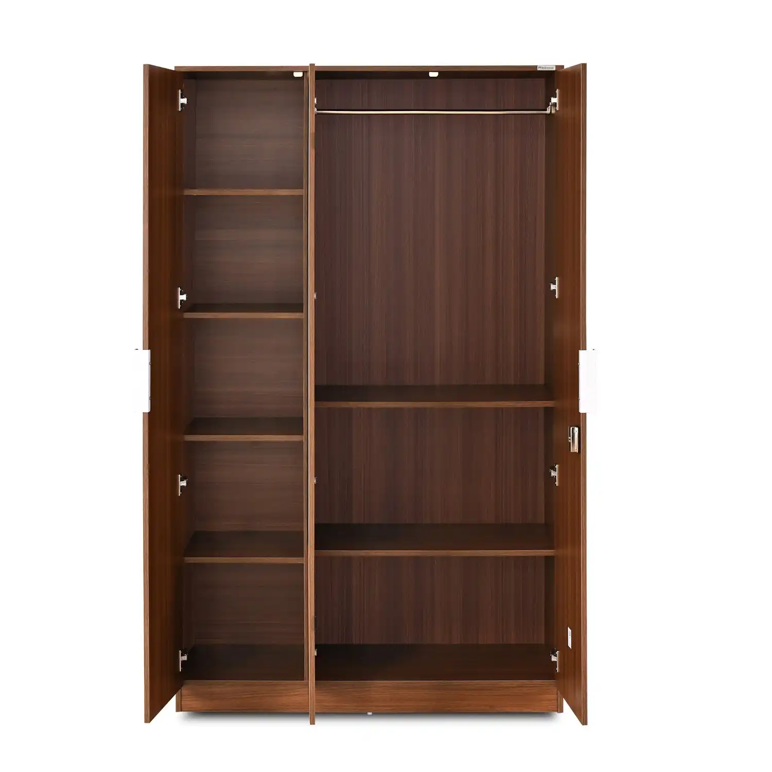 Nilkamal Joyce 3 Door Wardrobe With Mirror (Classic Walnut) - Image 5