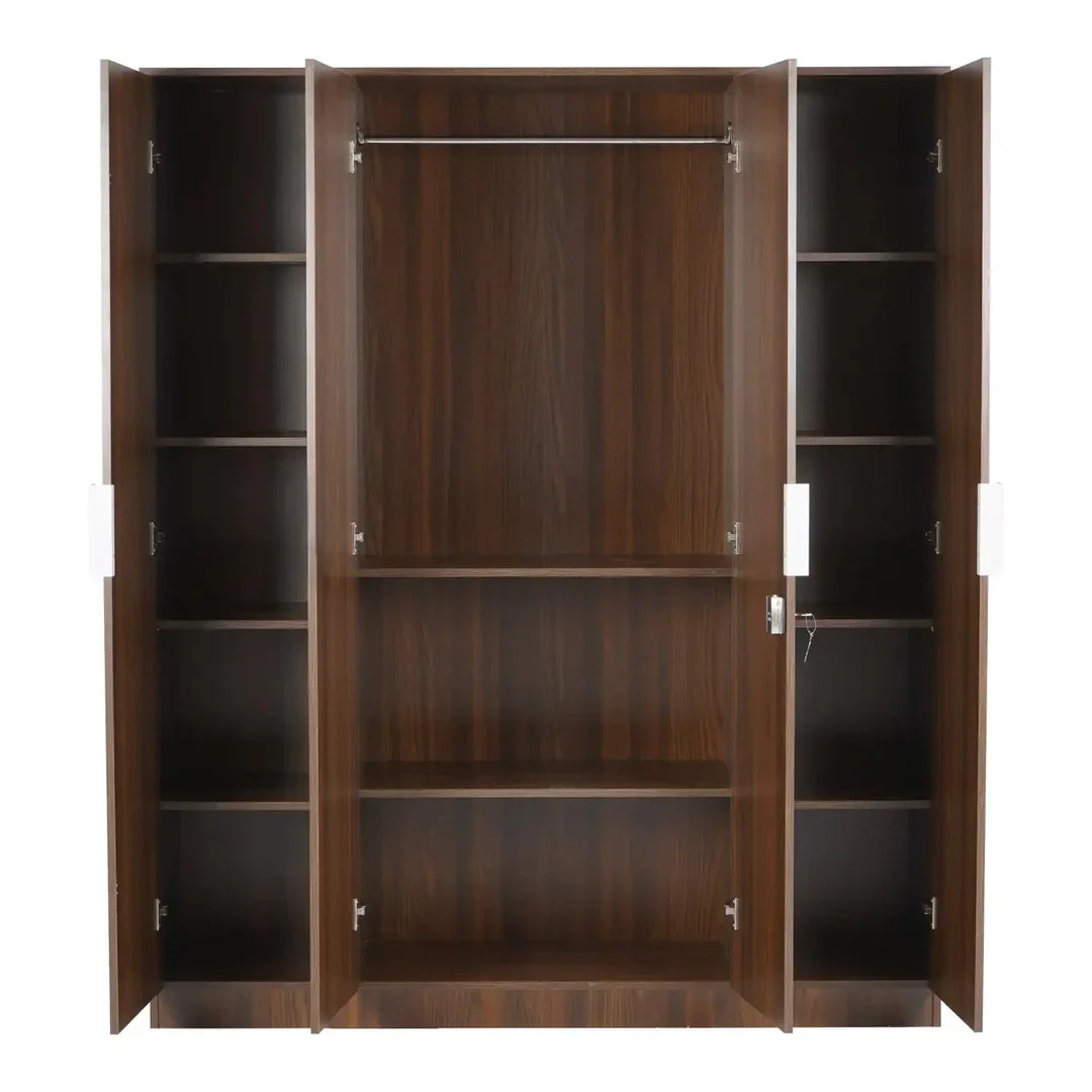Nilkamal Joyce 4 Door Wardrobe (Classic Walnut) - Image 5