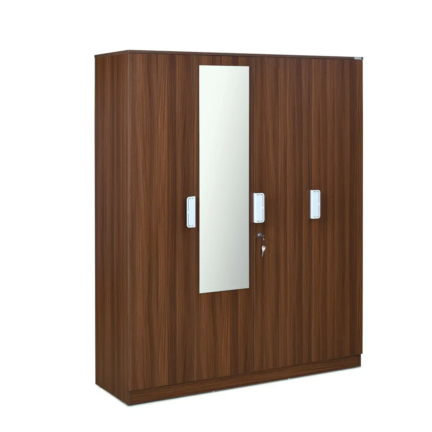 Nilkamal Joyce 4 Door Wardrobe With Mirror (Classic Walnut) - Image 2