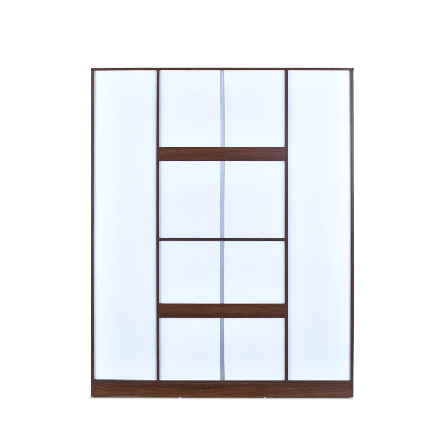 Nilkamal Joyce 4 Door Wardrobe With Mirror (Classic Walnut) - Image 6