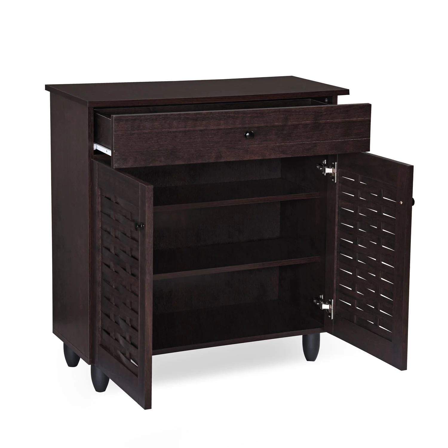 Nilkamal Kaira 2 Door Shoe Rack with Drawer (Wenge) - Image 5