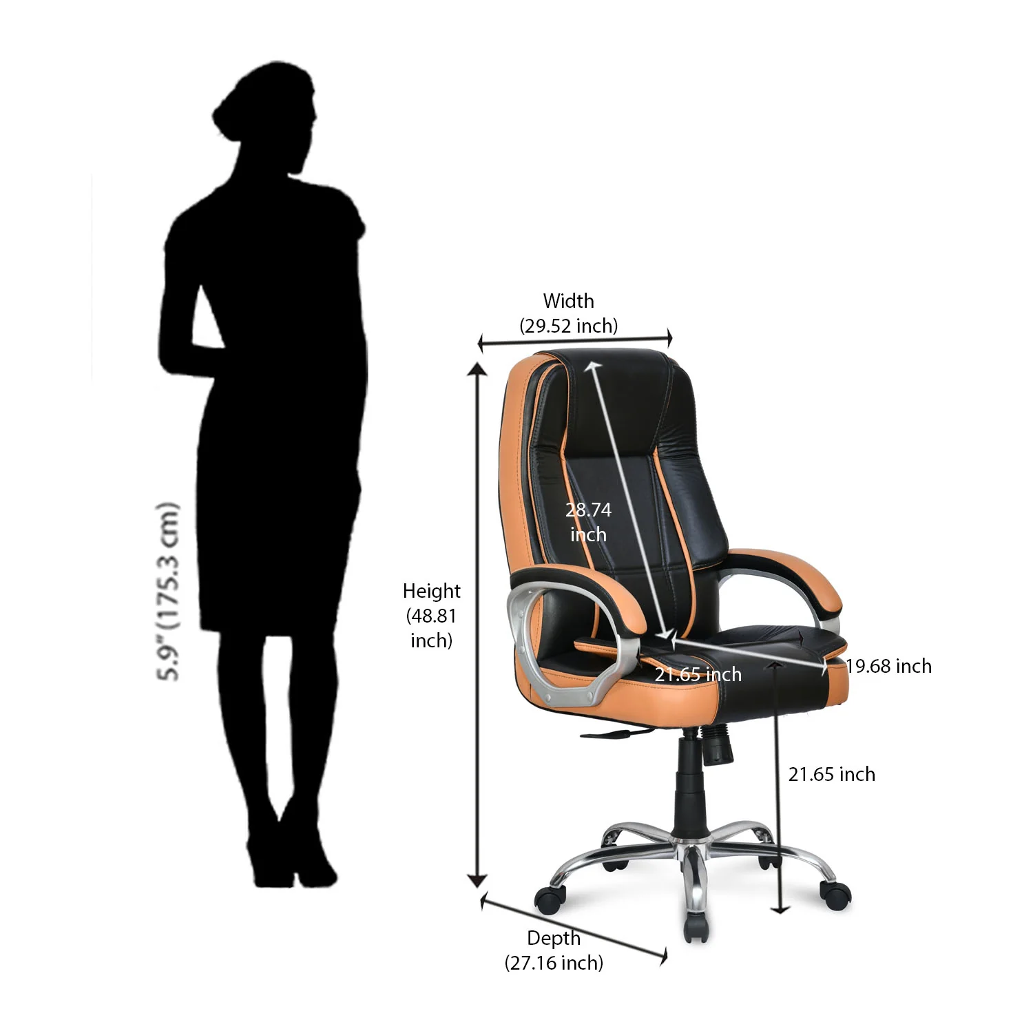 Nilkamal Kyoto High Back Office Chair - Image 21