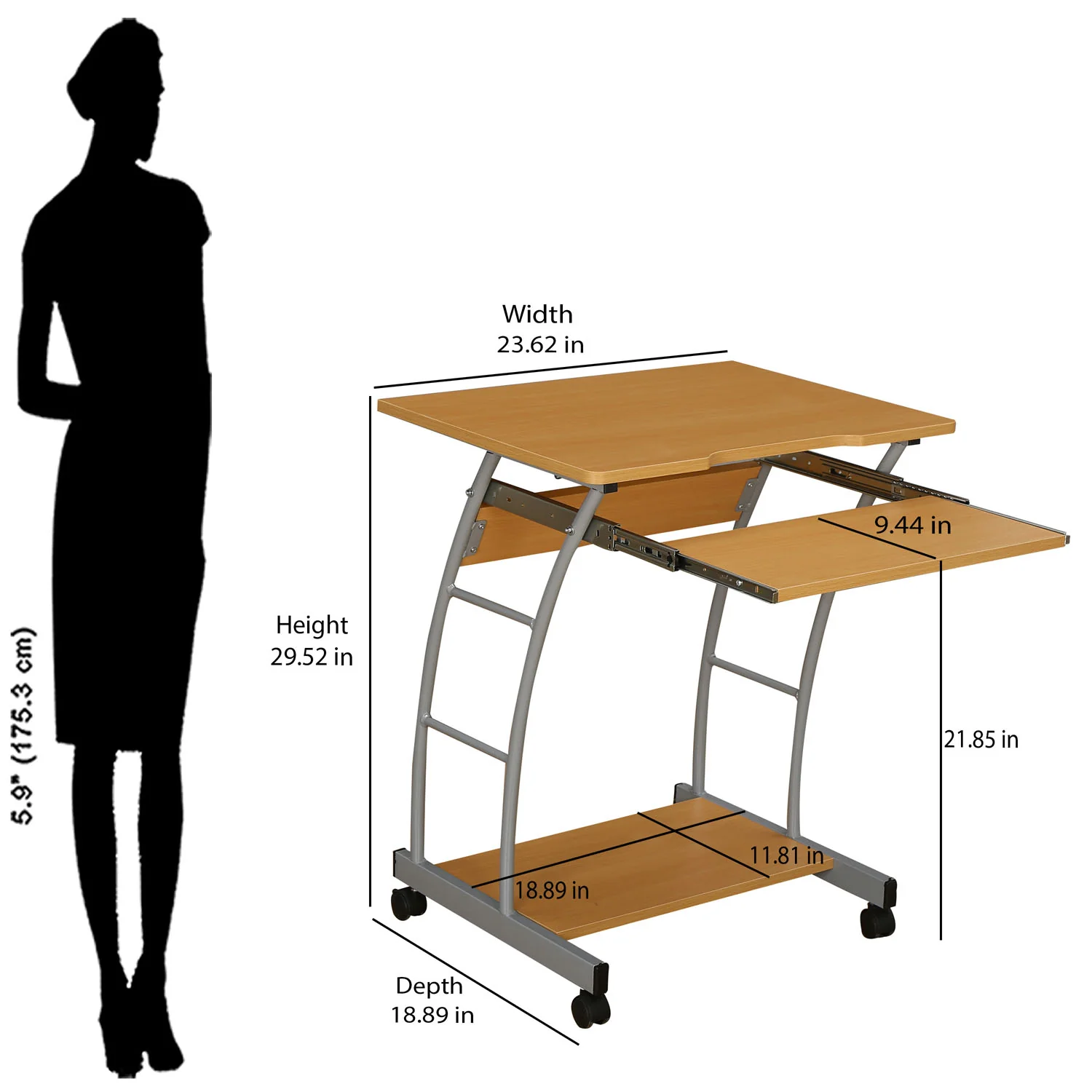 Nilkamal Leo Computer Table (Beech) - Image 12