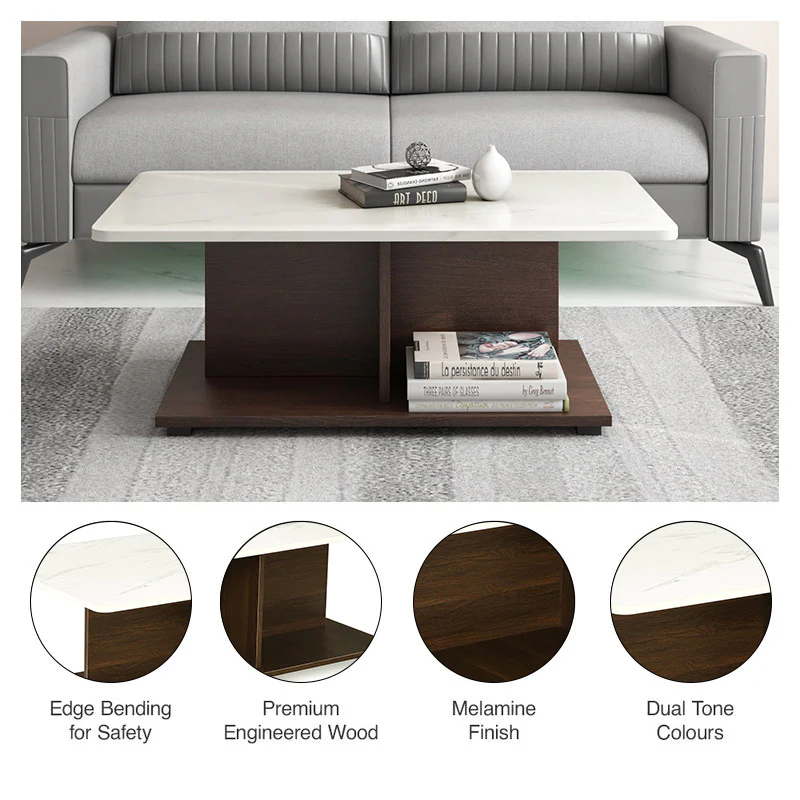 Nilkamal Luca Coffee Table (Legno Oak & Frosty White) - Image 3