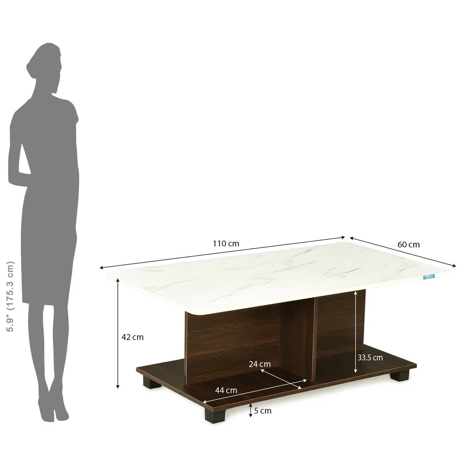 Nilkamal Luca Coffee Table (Legno Oak & Frosty White) - Image 9