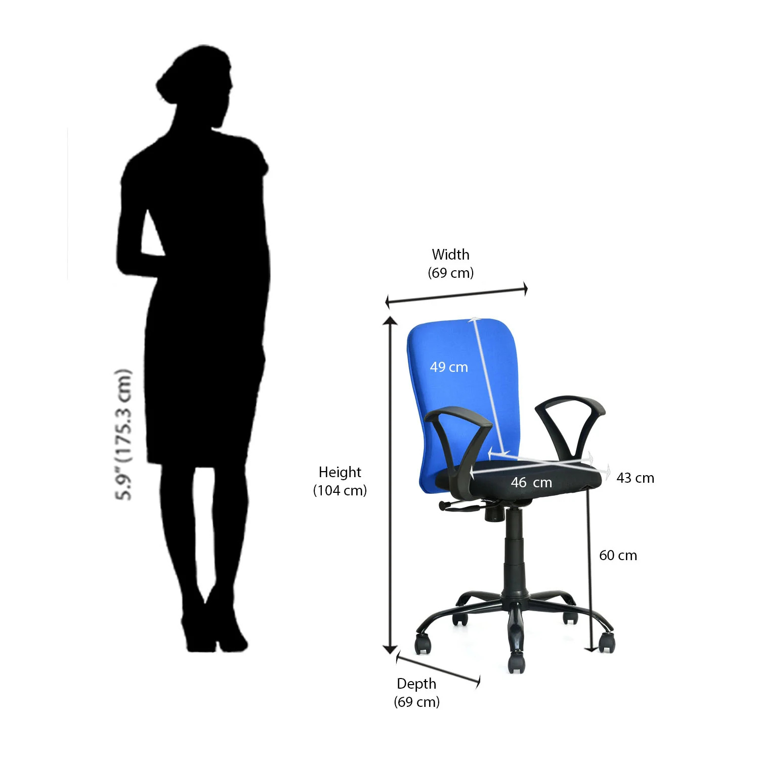 Nilkamal Lusaka Mid Back Office Chair - Image 40