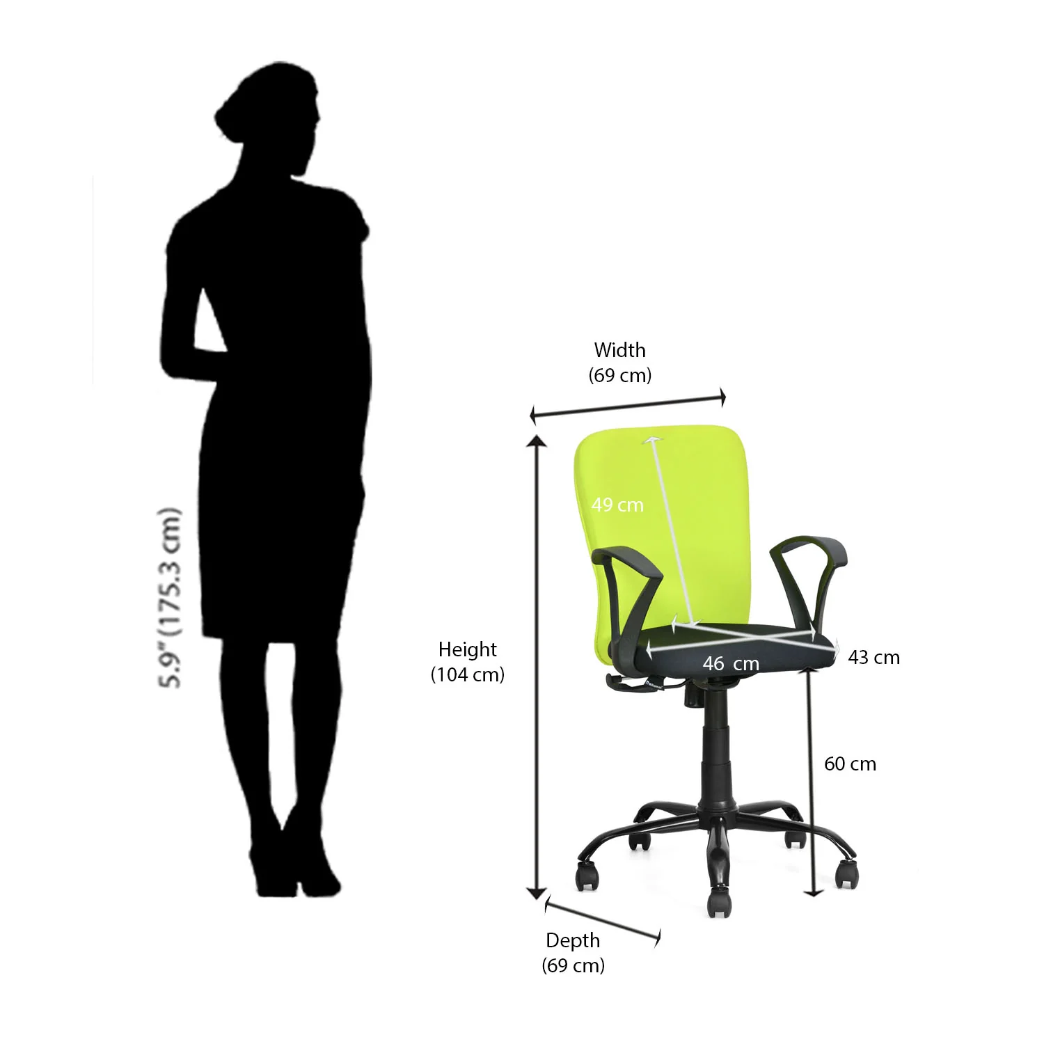 Nilkamal Lusaka Mid Back Office Chair - Image 49