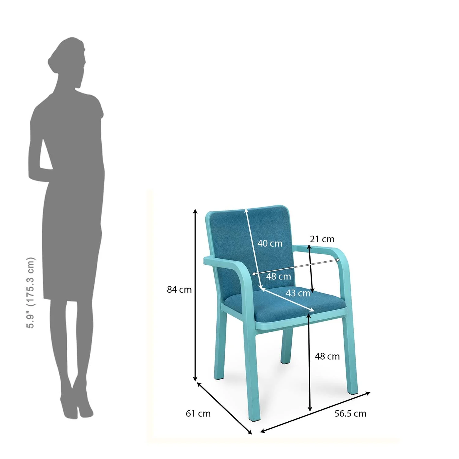 Nilkamal Luxe Full-Back Cushioned Plastic Chair - Image 9