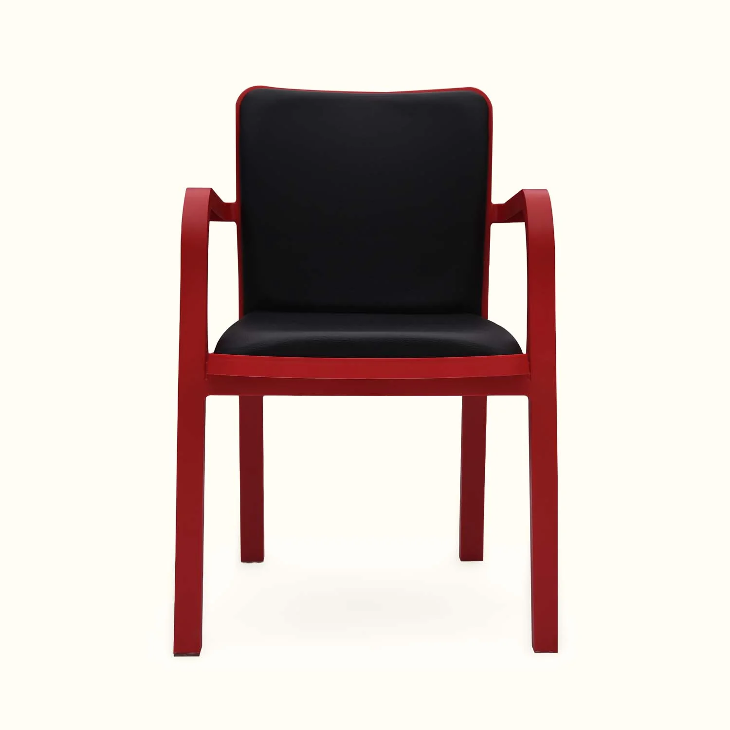 Nilkamal Luxe Full-Back Cushioned Plastic Chair (Bright Red & Black) - Image 5