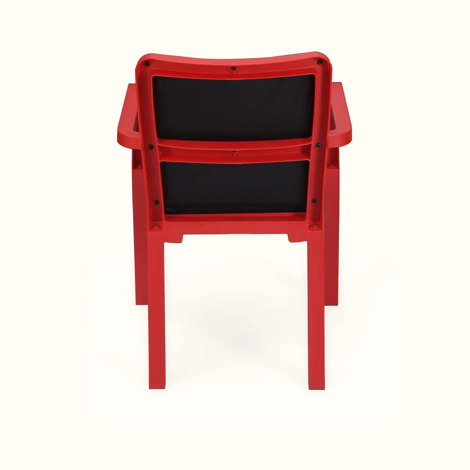 Nilkamal Luxe Full-Back Cushioned Plastic Chair (Bright Red & Black) - Image 6