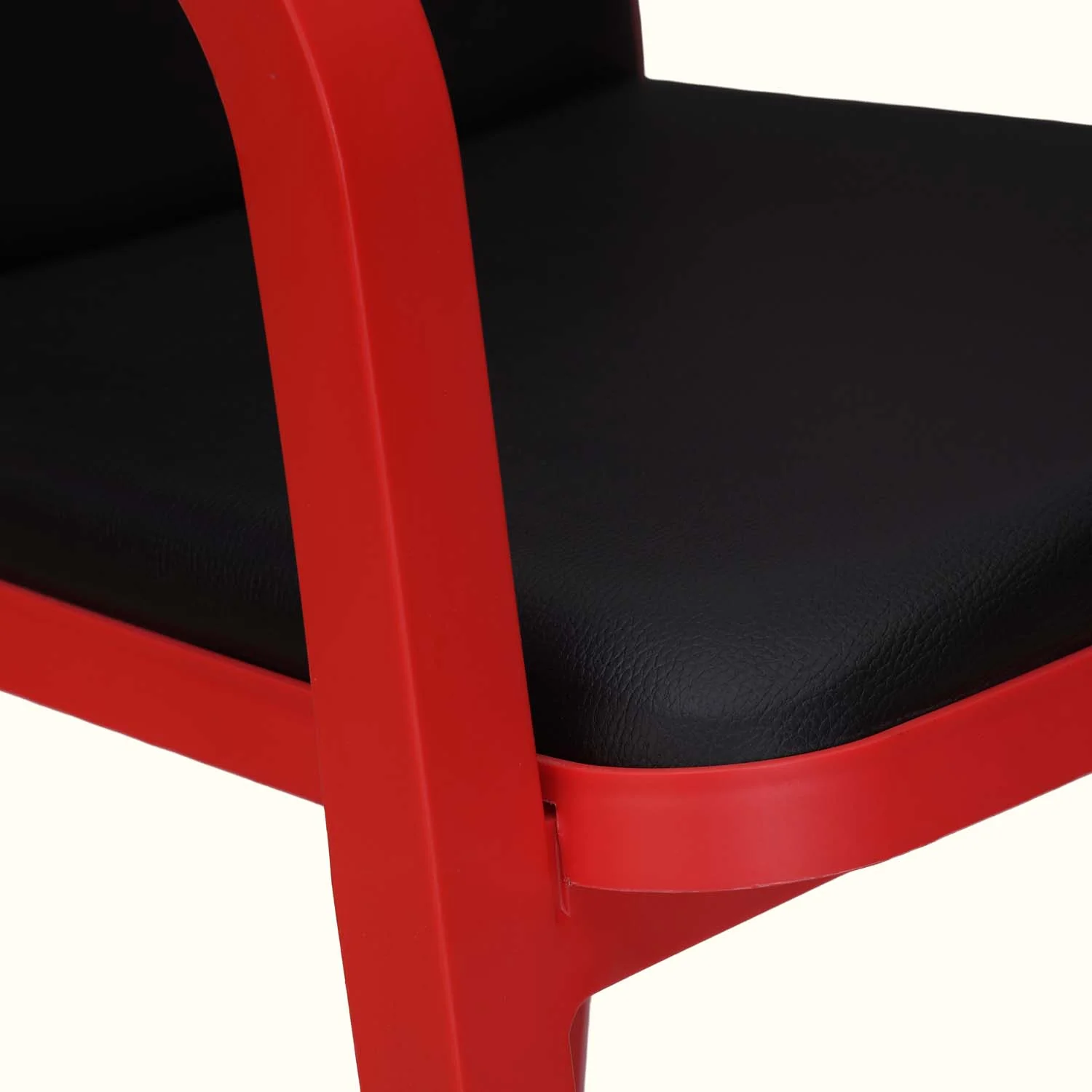 Nilkamal Luxe Full-Back Cushioned Plastic Chair (Bright Red & Black) - Image 8