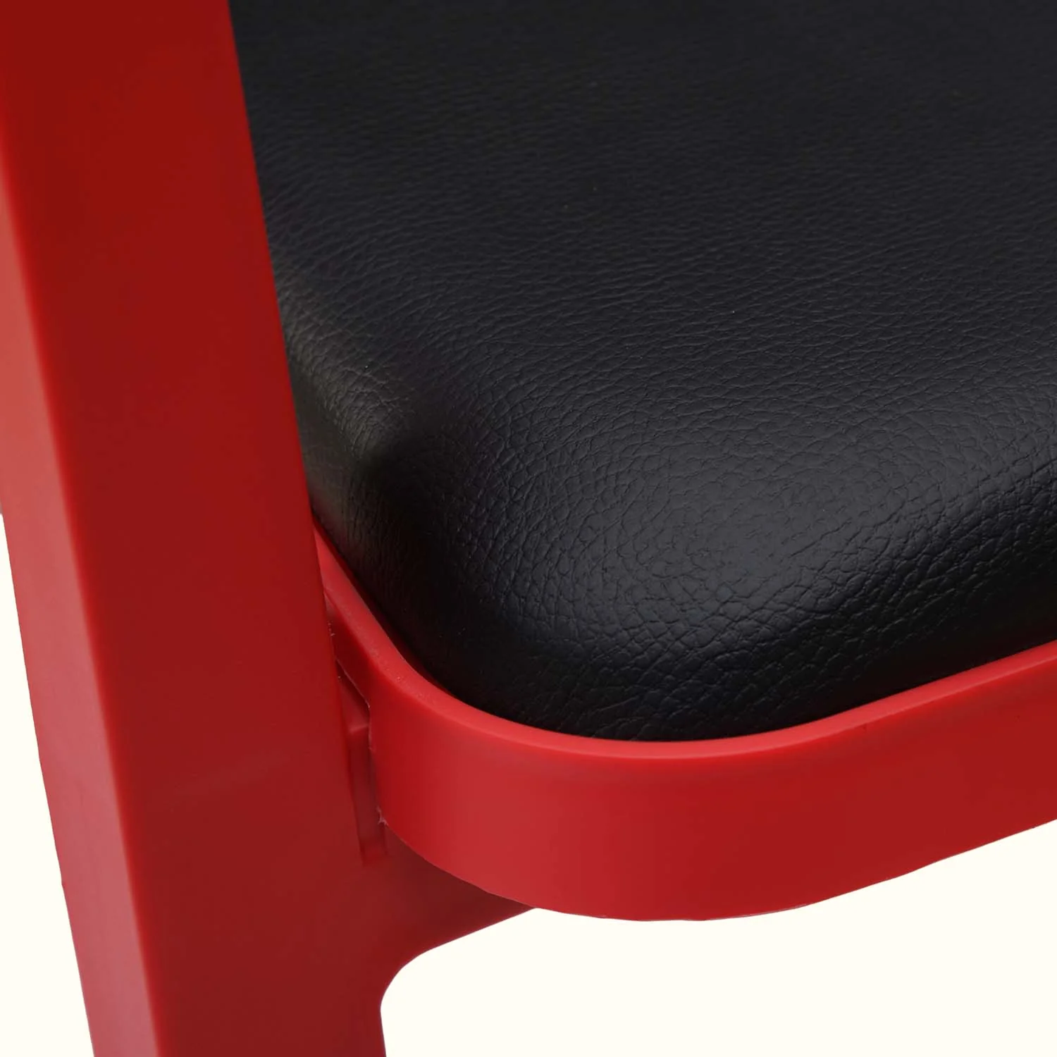 Nilkamal Luxe Full-Back Cushioned Plastic Chair (Bright Red & Black) - Image 9
