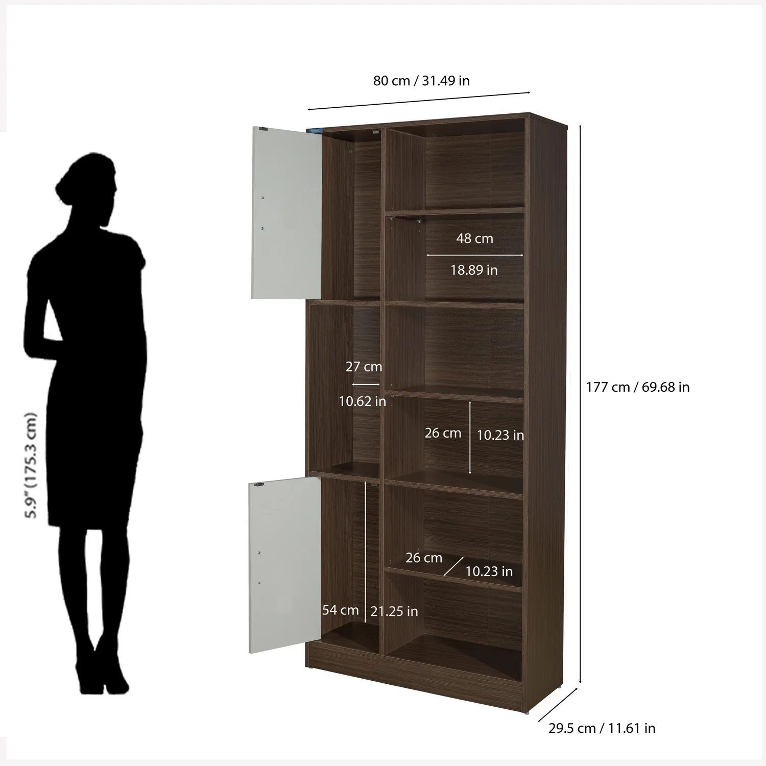 Nilkamal Madden Bookshelf (Legno Oak/Frosty White) - Image 3