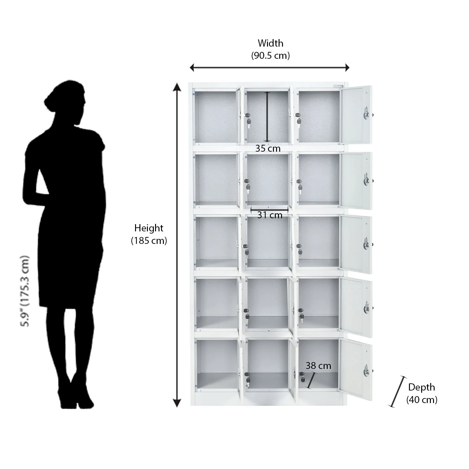 Nilkamal Magna 15 Personal Locker (Grey) - Image 9