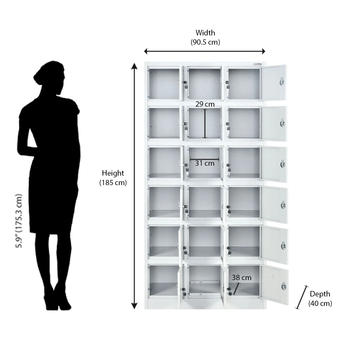 Nilkamal Magna 18 Personal Locker (Grey) - Image 9