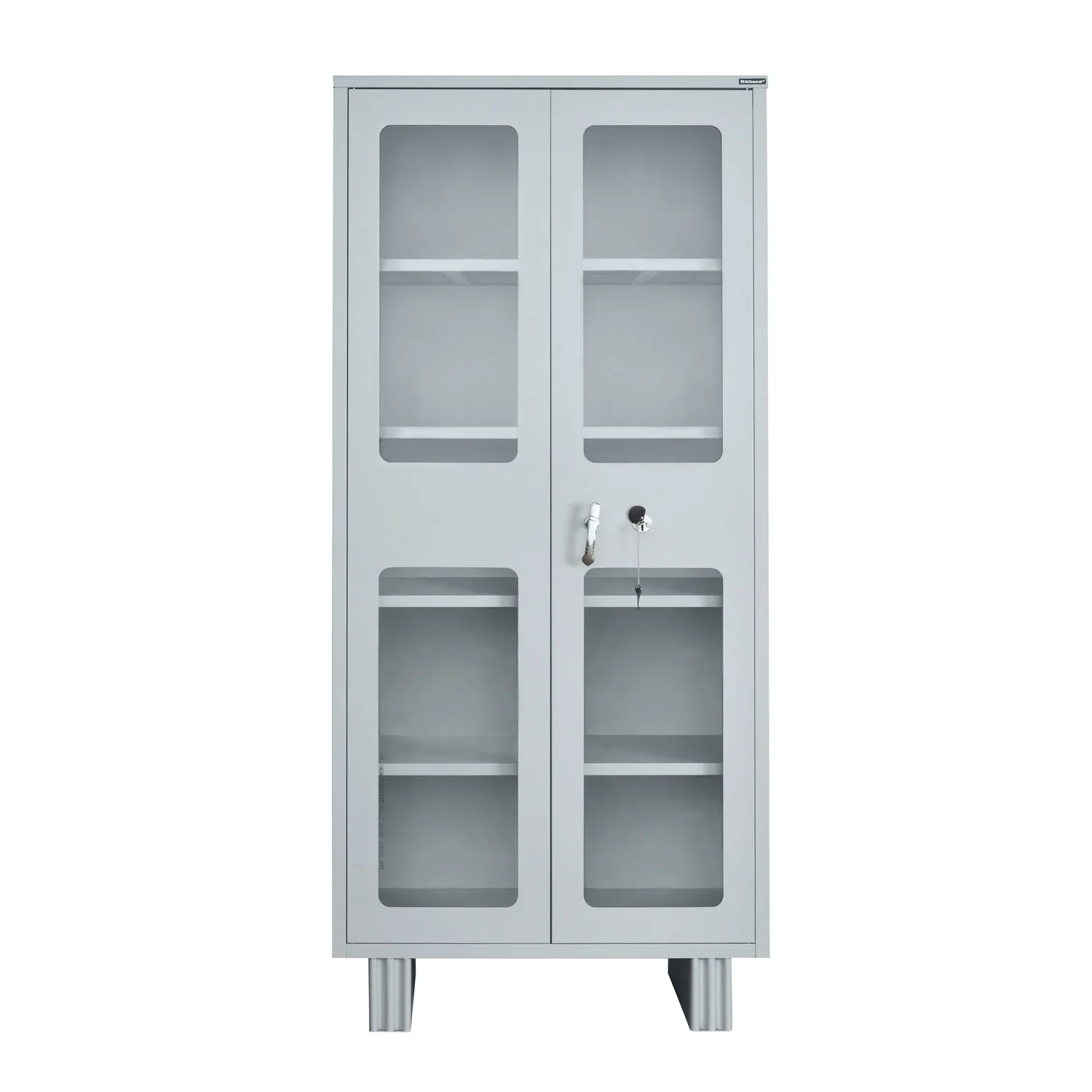 Nilkamal Magna Glass Door Office Almirah (Grey) - Image 3