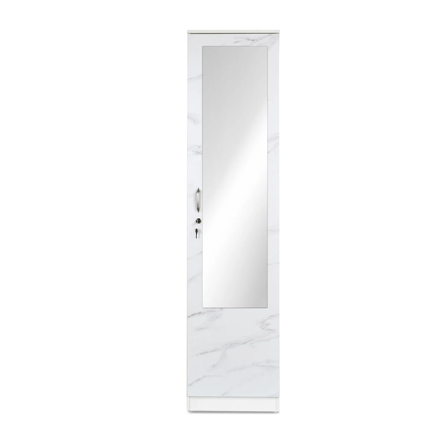 Nilkamal Marbito 1 Door Wardrobe With Mirror (White) - Image 2