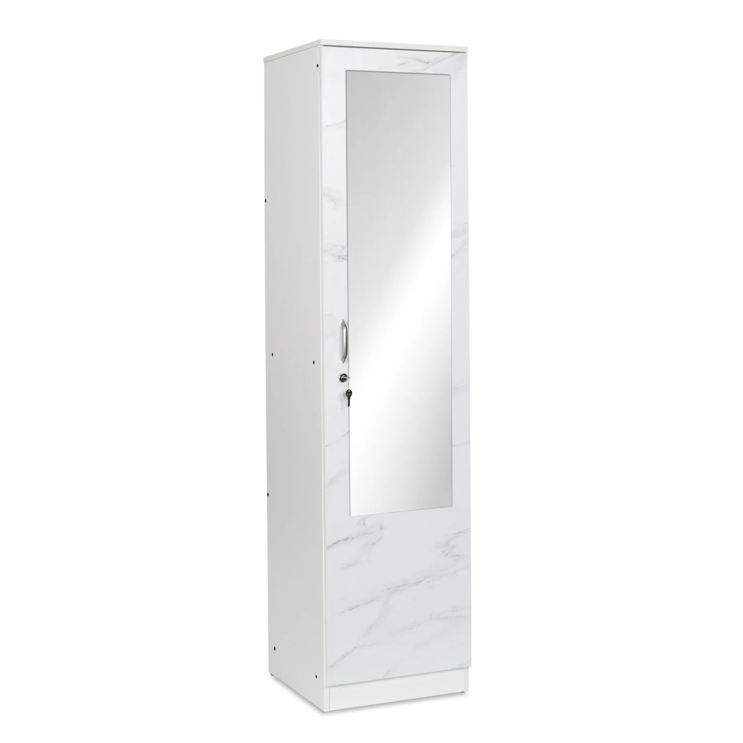 Nilkamal Marbito 1 Door Wardrobe With Mirror (White) - Image 3