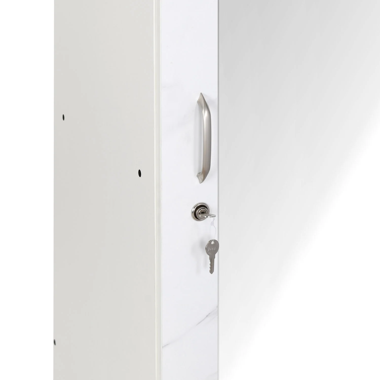 Nilkamal Marbito 1 Door Wardrobe With Mirror (White) - Image 8