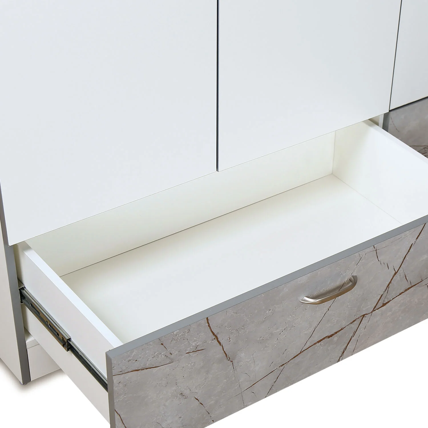 Nilkamal Marbito 4 Door Wardrobe With Mirror (White) - Image 7