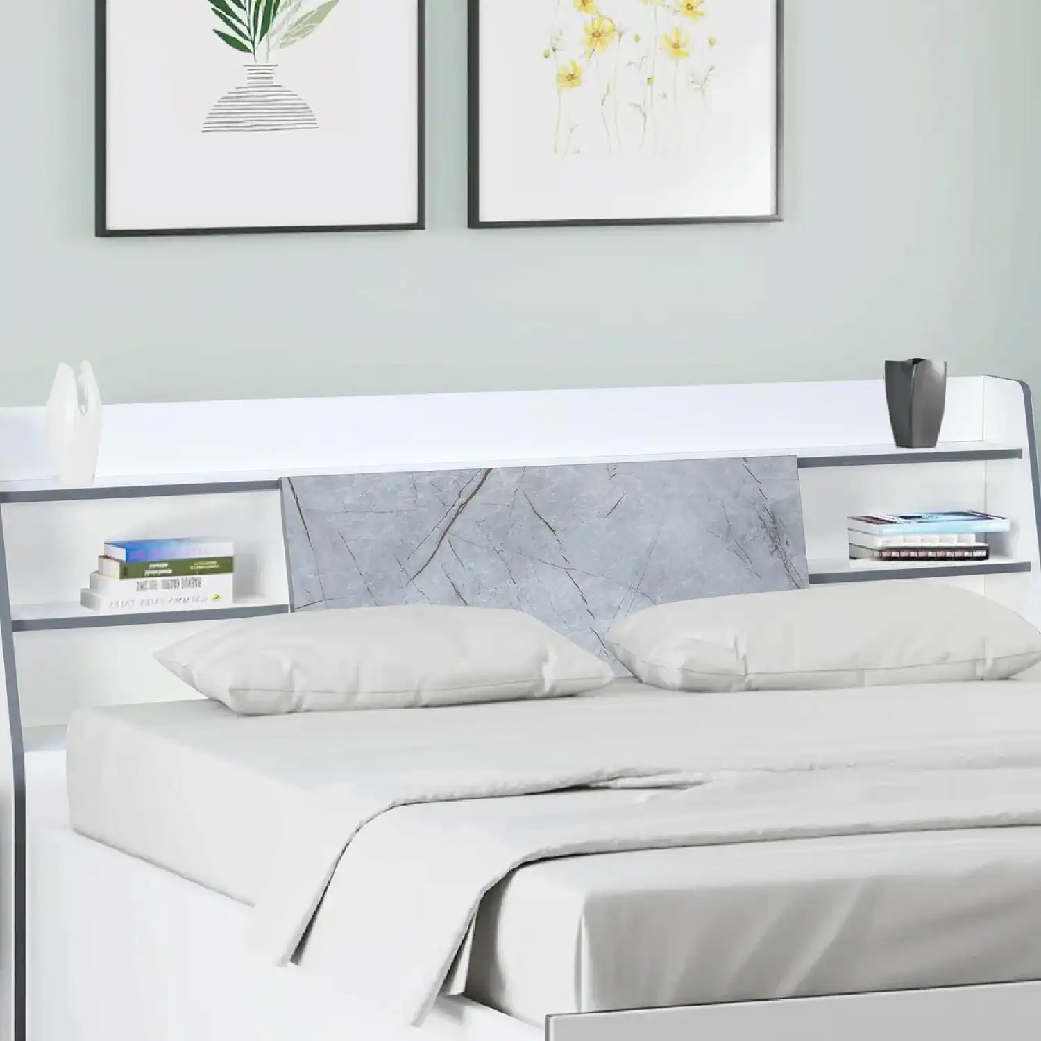 Nilkamal Marbito King Bed With Headboard & Box Storage (White) - Image 2
