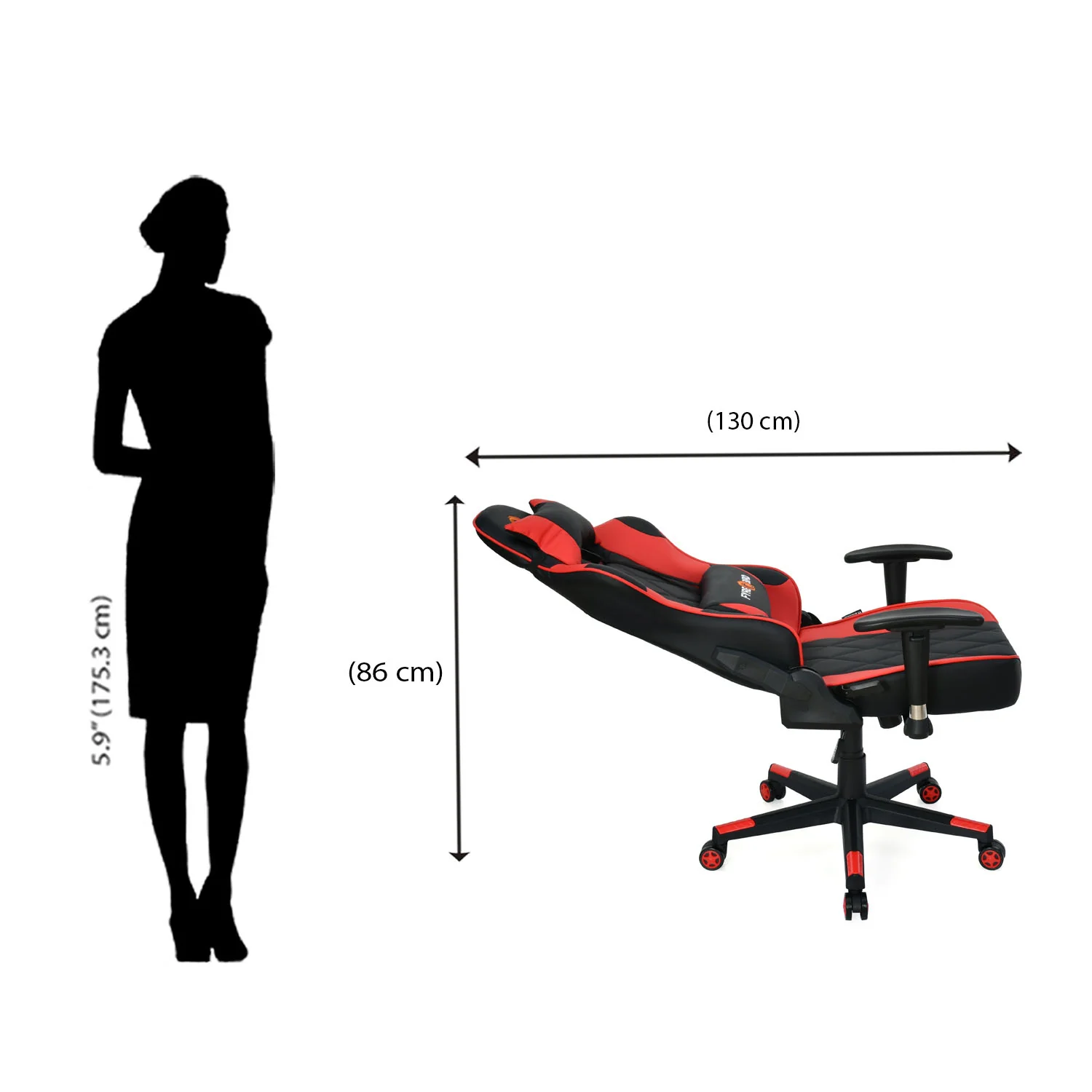 Nilkamal Fyrebird Marvel Gaming Chair (Black / Red) - Image 26