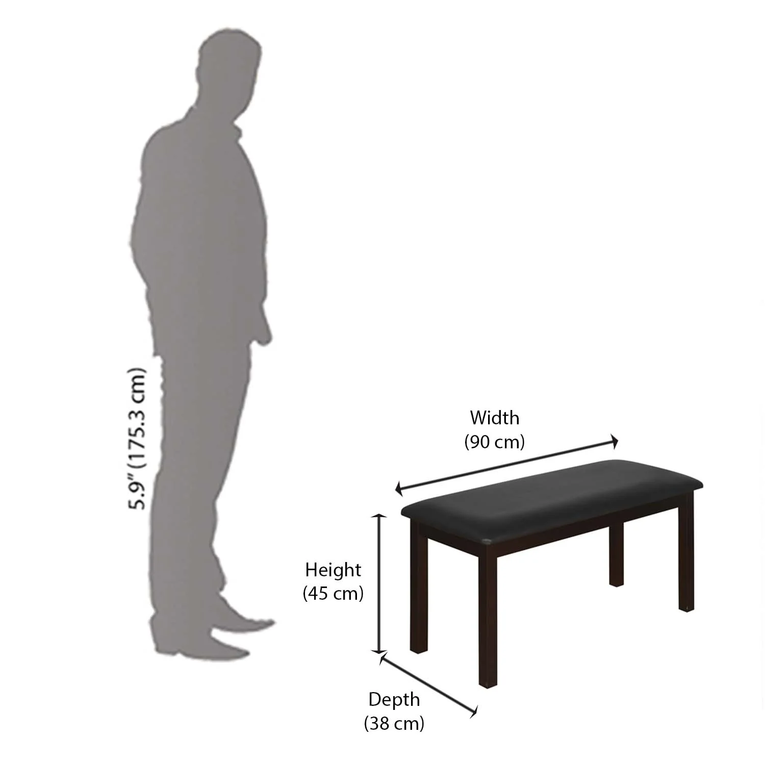 Nilkamal Mauna Multi Use Medium Sitting Bench for Living Room | Dining Room (Dark Cappuccino) - Image 6