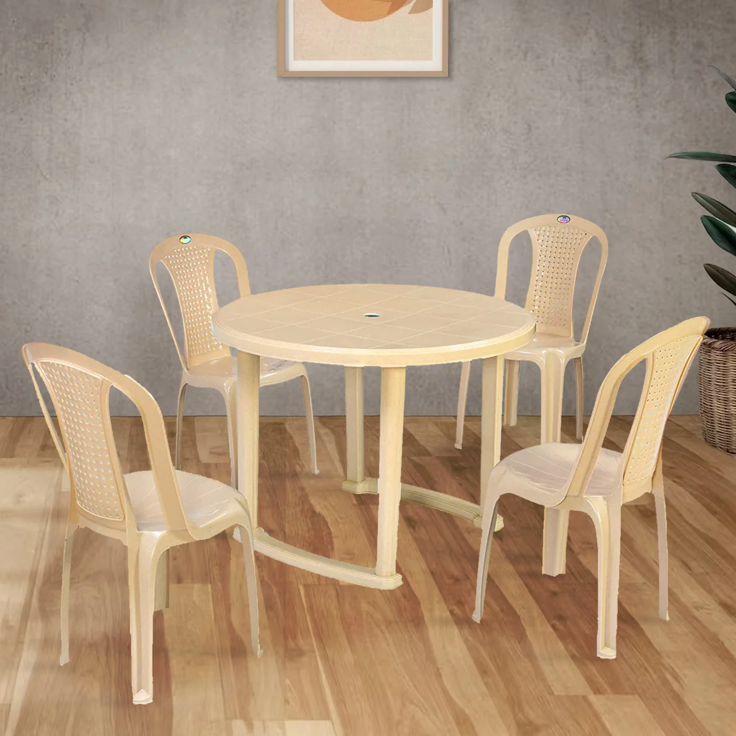 Nilkamal Meridian 1 + 4 Chairs Plastic Dining Set - Image 4