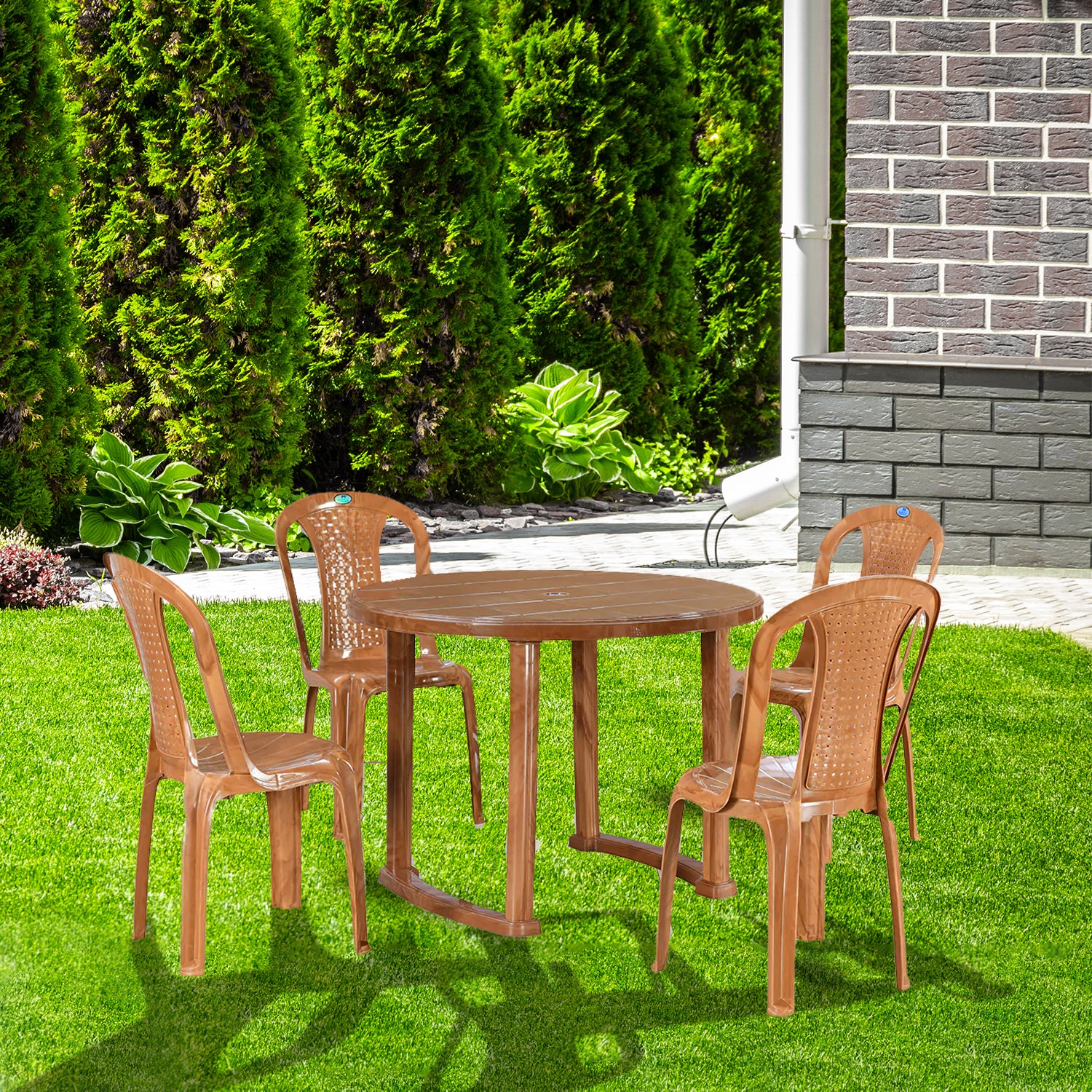 Nilkamal Meridian Kross Leg 4 Seater Dining Set - Image 10