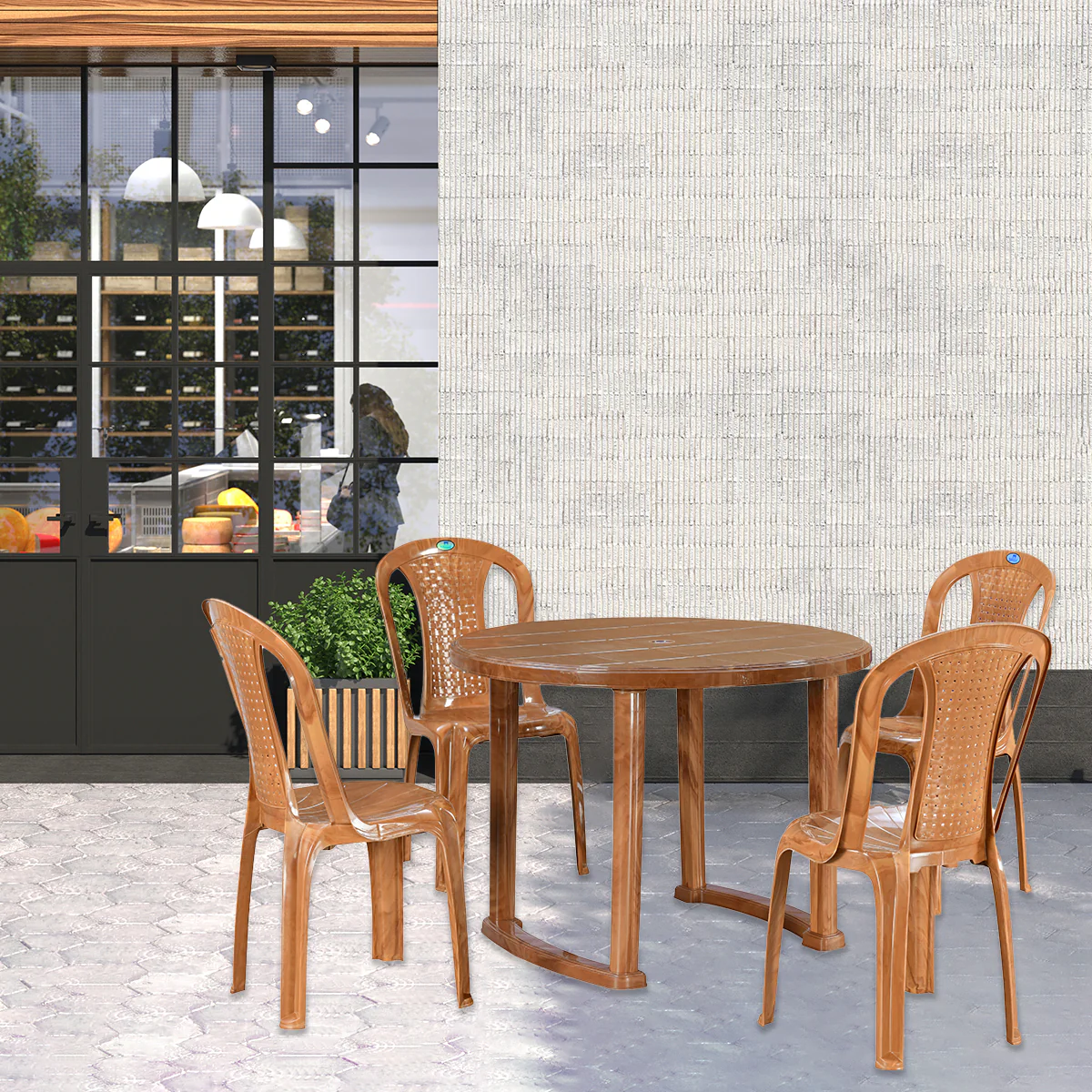 Nilkamal Meridian Kross Leg 4 Seater Dining Set - Image 11