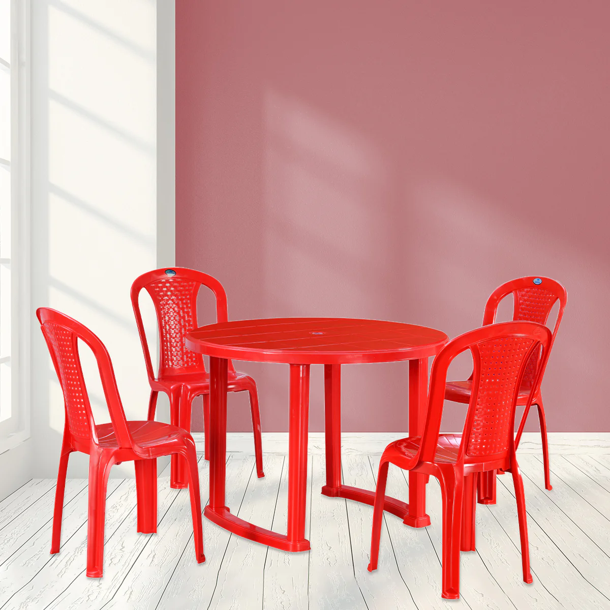 Nilkamal Meridian Kross Leg 4 Seater Dining Set - Image 15