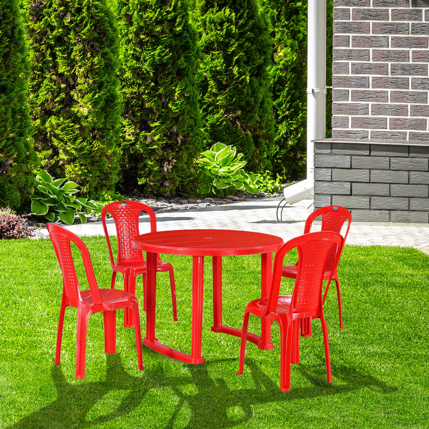 Nilkamal Meridian Kross Leg 4 Seater Dining Set - Image 16