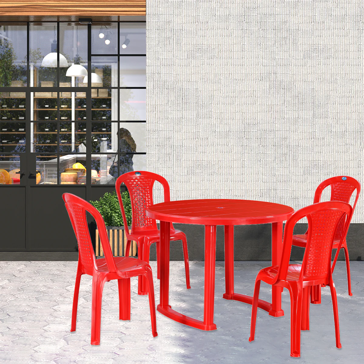 Nilkamal Meridian Kross Leg 4 Seater Dining Set - Image 18