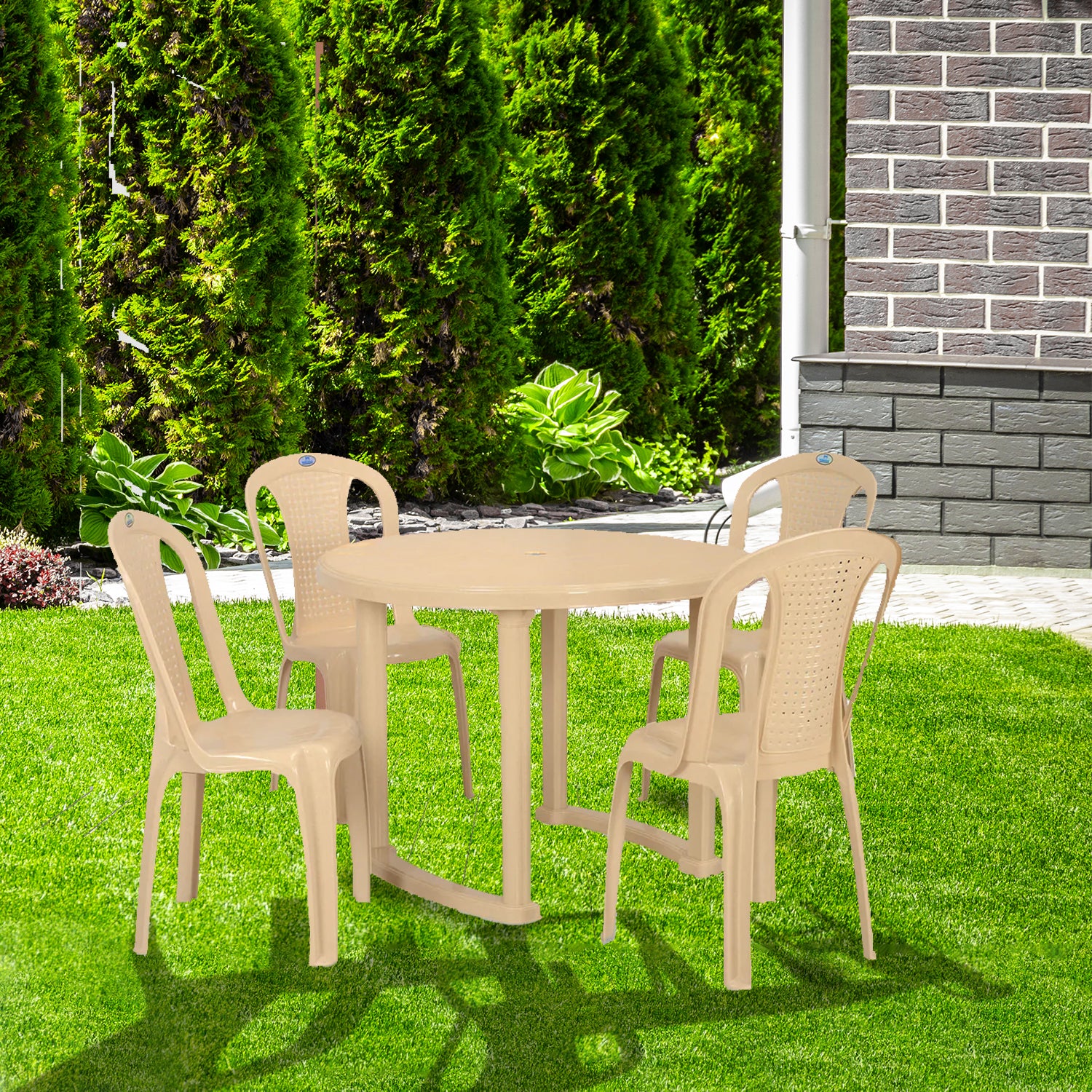 Nilkamal Meridian Kross Leg 4 Seater Dining Set - Image 3