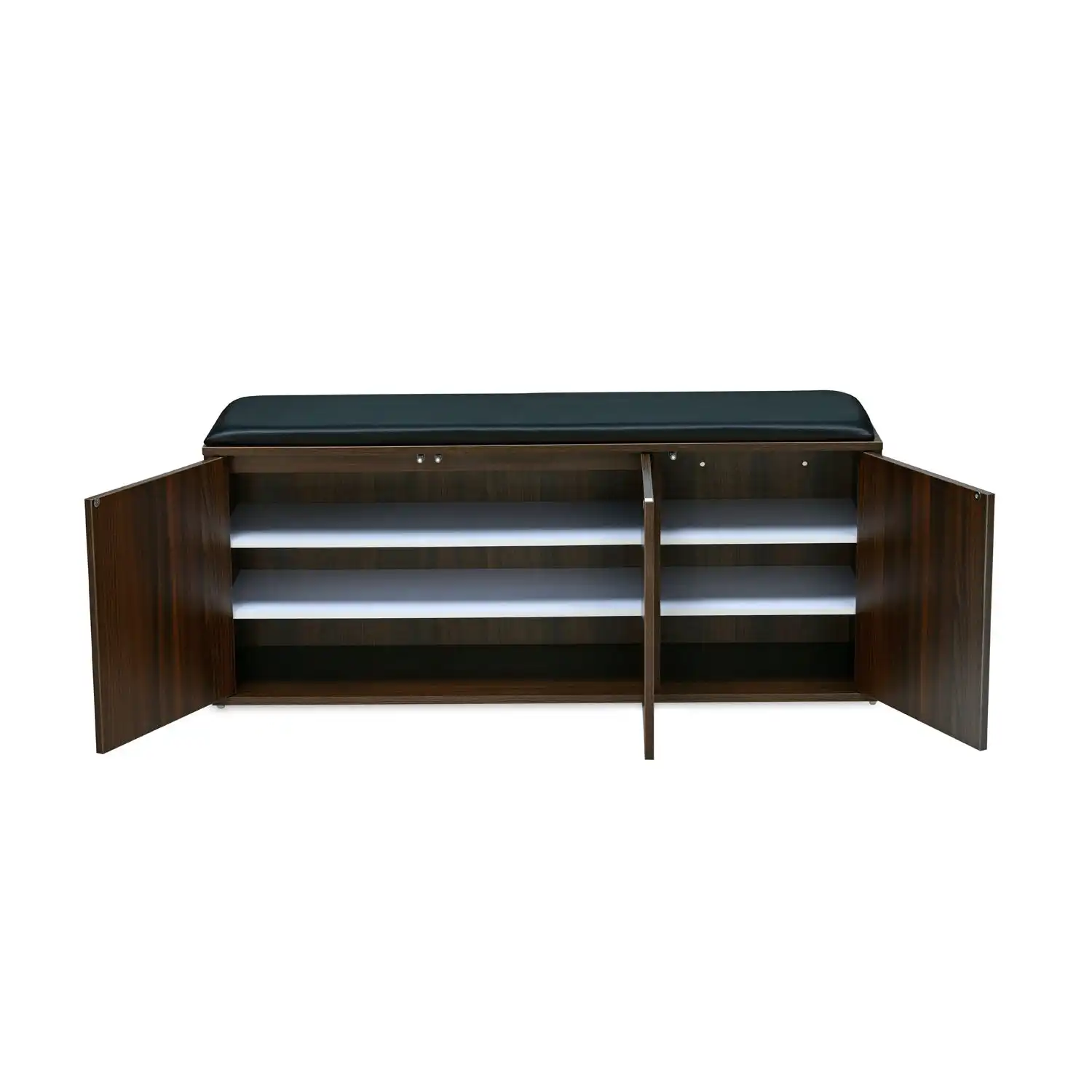 Nilkamal Metro 3 Door Engineered Wood Shoe Cabinet (Walnut) - Image 4