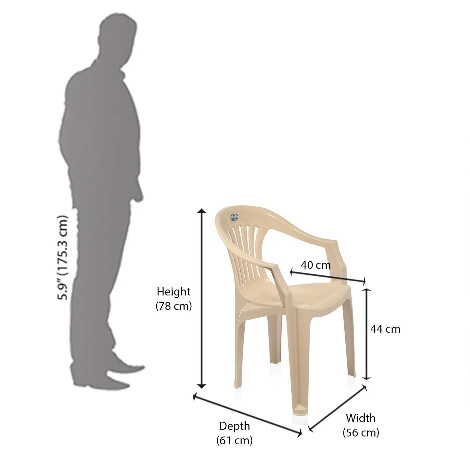 Nilkamal CHR2101 Plastic Arm Chair - Image 11