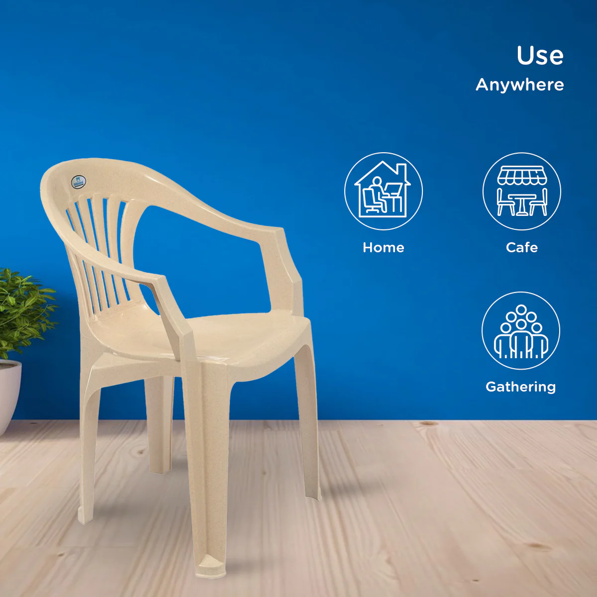Nilkamal CHR2101 Plastic Arm Chair - Image 3